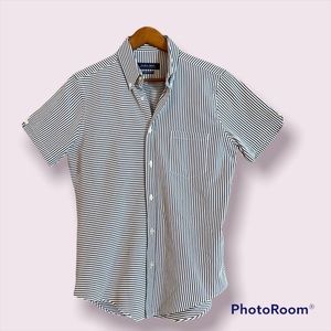 ZARA MAN Egyptian Cotton Contrasting Stripe Short Sleeve Shirt